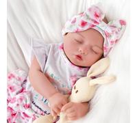 BABESIDE Muñeca Reborn Niña - 17 Pulgada Bebé Reborn Realista con Cuerpo Completo de Vinilo, Muñeco Recién Nacida Durmiendo con Traje y Accesorios para Niños Mayores de 3 años