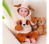 BABESIDE Muñeca Reborn Niño - 20 Pulgadas Bebé Reborn Realista con Cuerpo Suave de Tela, Muñeco Recién Nacido con Bonito Conjunto de Perrito y Accesorios, Regalo para Niños a Partir de 3 Años