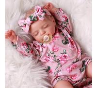 BABESIDE Muñecas Bebé Reborn Realistas de 43 cm Muñeca Recién Nacida Realista Durmiendo, Cuerpo de Tela Suave, Niña con Accesorios, Regalos para Niños Mayores de 3 Años y Colección