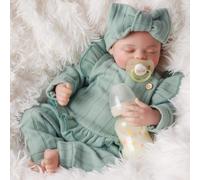 BABESIDE Muñecas Reborn de 17 Pulgadas Realistas para Niñas Recién Nacidas Durmiendo Ojos Cerrados Cuerpo de Tela Suave Cabeza de Vinilo Pintada a Mano con Set de Regalo para Niños