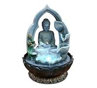 BABETT Fuentes de Agua de Interior Estatua de Buda, Adorno de Paisaje acuático, Fuente de Adorno de Escritorio, Fuente de Escritorio for Sala de Estar con Bola de Feng Shui Fuente de Mesa