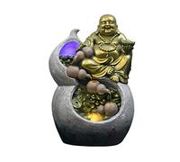 BABETT Fuentes de Agua de Interior Fuente de Cascada de Mesa de Buda - Fengshui Meditación Relajante Cascada de decoración Interior con Flujo de Agua Circular Decoración for el hogar Fuente de Mesa