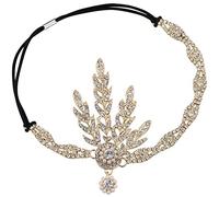 BABEYOND 1920s Flapper Pelo Banda Gran Gatsby Vintage Nupcial Pelo Accesorio Hoja de Cristal Perla Pelo Banda