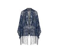 BABEYOND 1920s Sequined Shawl Chal Pashmina, Azul Marino, Talla única para Mujer