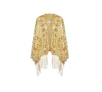 BABEYOND 1920s Sequined Shawl Chal Pashmina, Dorado, Talla única para Mujer