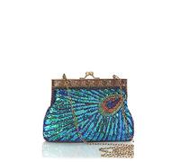 BABEYOND Bolso de mano de los años 20s Flapper Peacock Clutch Vintage Gatsby Sequined Evening Handbag Beaded Bag, Diseño 2, talla única
