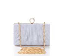 BABEYOND Bolso de mano para mujer de noche elegante y cadena desmontable para boda, fiesta de graduación, bolso de hombro pequeño, plata, Einheitsgröße