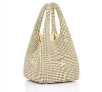 BABEYOND Bolsos de mano para mujer, bolsas de noche brillantes con diamantes de imitación, bolso portátil para fiesta, graduación, boda, Oro, Talla única