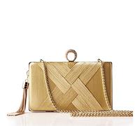 BABEYOND Bolsos de mano para mujer, bolso de noche con colgante de borla para novia, fiesta, graduación, boda, Gold, Talla única