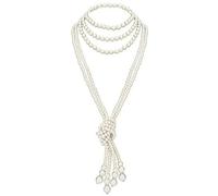 BABEYOND Collar de perlas de imitación Art Deco para mujer, collar de perlas de imitación de los años 20