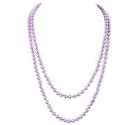 BABEYOND Collar de perlas largas de perlas de imitación collar conjunto de cuentas perlas largas joyería 1920 disfraz de Gatsby joyería, vidrio, 140 centimeter, Vidrio