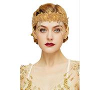 BABEYOND - Diadema años 1920 - Estilo años 20 - Gatsby el Magnífico - Accesorio de cabello vintage - Dorado y plateado