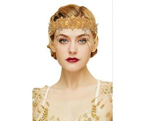 BABEYOND - Diadema años 1920 - Estilo años 20 - Gatsby el Magnífico - Accesorio de cabello vintage - Dorado y plateado