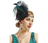BABEYOND Diadema de los años 20 para mujer, estilo Charleston, estilo años 20, color negro
