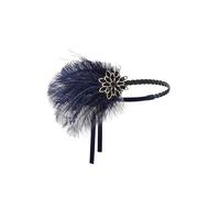 BABEYOND Diadema de plumas de los años 20, estilo años 20, charleston, para mujer, gran Gatsby, accesorios para disfraz, azul marino