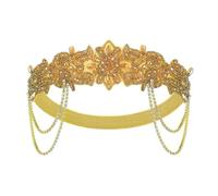 BABEYOND - Diadema estilo flapper de los años 20, banda para el cabello de los locos años 20, Gran Gatsby, accesorio vintage dorado para mujer