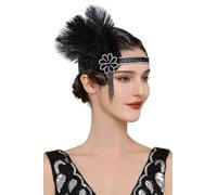 BABEYOND Diadema estilo flapper para mujer, diadema de plumas de los años 20, accesorio vintage para mujer