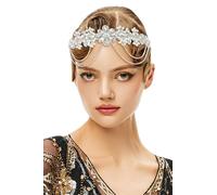 BABEYOND Diadema estilo Gatsby de los años 20, accesorios para el cabello, disfraz de diamantes de imitación de los años 20, tocado para fiesta de boda para mujer
