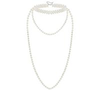 BABEYOND Gargantilla larga de perlas, collar de cadena de perlas sintéticas, juego de joyas de perlas para mujer de los años 20, Perla sintética