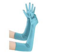 BABEYOND Guantes de Satén Largos para Mujer, Vintage Estilo Art Deco para Boda Fiesta Ópera, Hasta el Codo Azul Cielo 55 cm