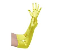 BABEYOND Guantes de Satén Largos para Mujer, Vintage Estilo Art Deco para Boda Fiesta Ópera, Hasta el Codo Amarillo 55 cm