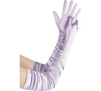 BABEYOND Guantes de satén para mujer, guantes de codo, guantes flapper, accesorios de los años 20, para fiestas de Gran Gatsby, visitas a óperas, bailes, fiestas de cumpleaños, morado claro, 70