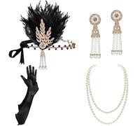 BABEYOND Juego de accesorios de los años 20, juego de accesorios para disfraz de Gatsby de los años 20, diadema Flapper (juego 17)