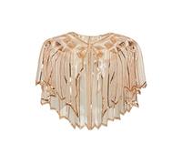 BABEYOND Pañuelos para mujer, estola para vestido de noche, estilo retro de los años 20, para boda, fiesta, novia, chal, disfraz de Gatsby, accesorios, rose gold, Talla única
