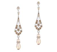 BABEYOND - Pendientes vintage de los años 25 para mujer, diseño de Gran Gatsby, accesorios de fiesta, 8,2 x 1,8 cm, Perla