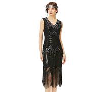 BABEYOND Vestido años 20 Disfraz años 20 Mujer, Vestido con Flecos y Lentejuelas, Destilo Gatsby