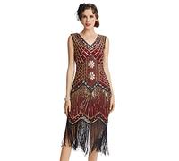 BABEYOND Vestido años 20 Disfraz años 20 Mujer, Vestido con Flecos y Lentejuelas, Destilo Gatsby