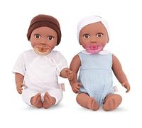 Babi by Battat - Muñecos recién Nacidos de 36 cm de Cuerpo Blando - Gemelos niña y niño - Tonos de Piel Profundos-Medios con Ojos Marrones - para niños de 2 años o más