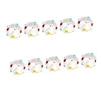 BABIBAOBEI 10 cuentas pintadas a mano de cristal de 8 mm para hacer pulseras y collares, suministros de manualidades para actividades artísticas en el hogar, vidrio pintado a mano