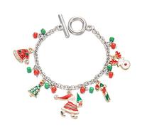 BABIBAOBEI Abalorio de árbol de Navidad de Papá Noel, hecho a mano, joyería de aleación, accesorios de vacaciones, pulsera de Acción de Gracias, fiesta, talla única, como se describe