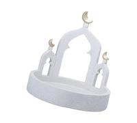 BABIBAOBEI Adorno de torre de mezquita dorada y blanca para decoración del hogar, decoración islámica, decoración de Eid Mubaraks, caja de almacenamiento, decoración de Ramadán