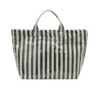 BABIBAOBEI Bolsa de compras con diseño de bloques de color moderno, bolsa transparente con asa superior que ofrece detalles de rayas para oficina y uso diario, asa superior de moda, Green, One Size