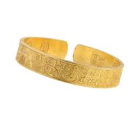 BABIBAOBEI Brazalete de latón hecho a mano con acabado envejecido con grabado de cien bendiciones que simboliza la felicidad para un uso duradero chino, talla única, como se describe
