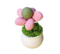 BABIBAOBEI Divertido juguete de hierba gatera en maceta con bola para lamer para gatitos, entretenimiento para uso en interiores y promover la salud de los dientes de los gatos, juguete teaser para