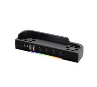 BABIBAOBEI Dual-Fan - Base de juego ajustable de refrigeración multipuerto, carga antisobrecalentamiento, pantalla LED para Switch2, base de ventilador de juegos de múltiples velocidades