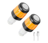 BABIBAOBEI Lámpara LED de montaje rápido para manillar de bicicleta, de alto brillo, con mango giratorio, advertencia de extremo de barra de advertencia duradera para ciclismo, indicadores LED