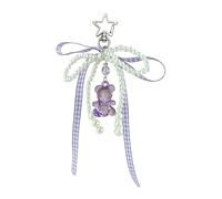 BABIBAOBEI Llavero de oso de cinta de diseño ligero para teléfono para llevar a diario, diseño de lazo, joyería para teléfono, Morado (, Hanging rope