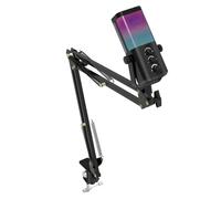 BABIBAOBEI Micrófono profesional de PC en tiempo real, con forma de corazón, luces ajustables para juegos, transmisión en vivo, USB, condensador, micrófono, iluminación de color para transmisión