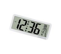 BABIBAOBEI Moderno reloj de pared multifuncional con pantalla LCD grande que muestra la temperatura del tiempo para el hogar y la oficina, fácil instalación, reloj multifuncional