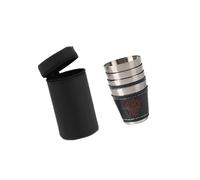 BABIBAOBEI Steel - Vasos de chupito prácticos con cubierta de cuero, elegantes vasos de 30/70/180 ml de capacidad, vasos de chupito de viaje
