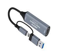 BABIBAOBEI Tarjeta de captura de video tipo C + USB a HDTV, dispositivo de transferencia de video 4K, grabador de grabación para transmisión en vivo, portátil, cable de juegos