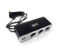 BABIBAOBEI Versátil adaptador de enchufe de coche de 3 vías con extensión de puerto de carga USB, repuesto de 12 V/24 V, triple cargador, divisor de alimentación de vehículo, cargadores con enchufes