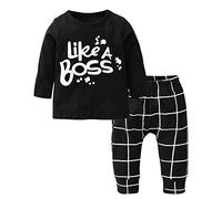 Babicolor Baby Boy Ropa Set Kids Clothing Boys Hoodies + Pantalones largos 2pcs Trajes Conjunto para niños Baby Boys (Black,3T)