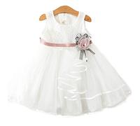 BABICOLOR Baby Girl Dress Clothes Toddler Girl Outfits Long Skirt Kids Summer Dress Baby Girls Dress Skirt for Special Occasion (White,3T)