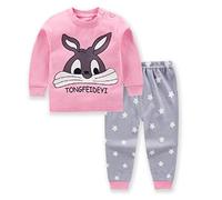 BABICOLOR Children's Cotton Boys and Girls Baby Cotton Underwear Set Children's Autumn Clothes Long Pants Home Service Baby Clothes (24M)