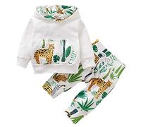 BABICOLOR Clothes Set for Baby Boy Kids Clothing Fashion Hoodies+Long Pants 2PCS Outfits Set Toddler Baby Boys Outfit (White,24M)